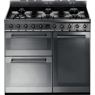 Smeg SY93 Symphony 90cm Three Cavity Dual Fuel Range Cooker in Stainless Steel
